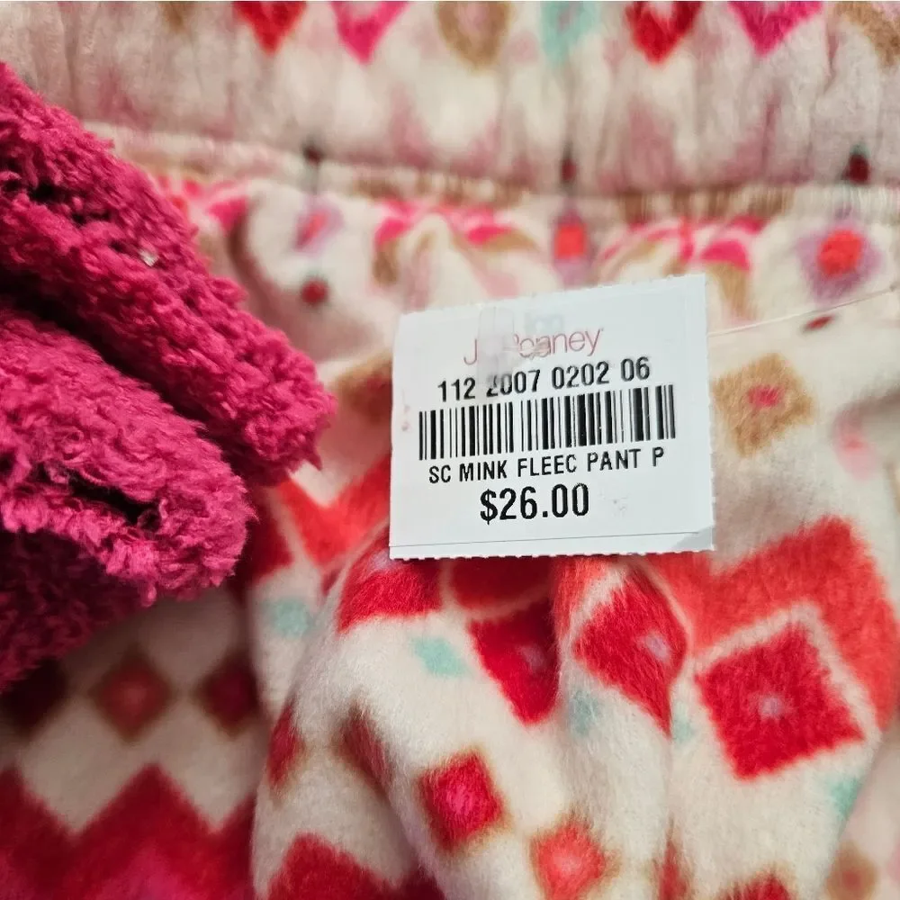 Sleep Chic Faire Isle Nordic Print Fleece PJ Pants and Socks Set Size XL